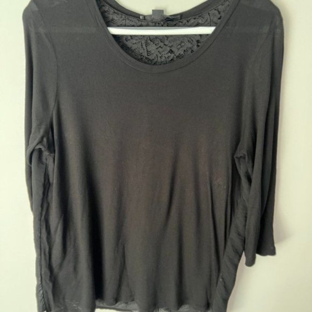 EUC Seventy Top withy Lace Back Black Size 46 IT 10